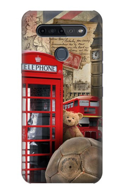 W3856 Vintage London British Hard Case and Leather Flip Case For LG K51S