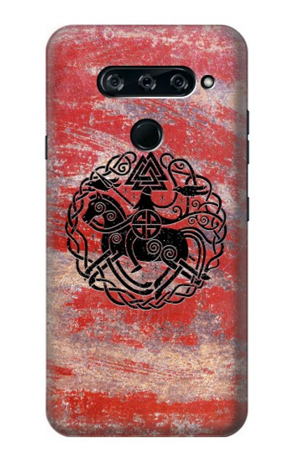 W3831 Viking Norse Ancient Symbol Hard Case and Leather Flip Case For LG V40, LG V40 ThinQ