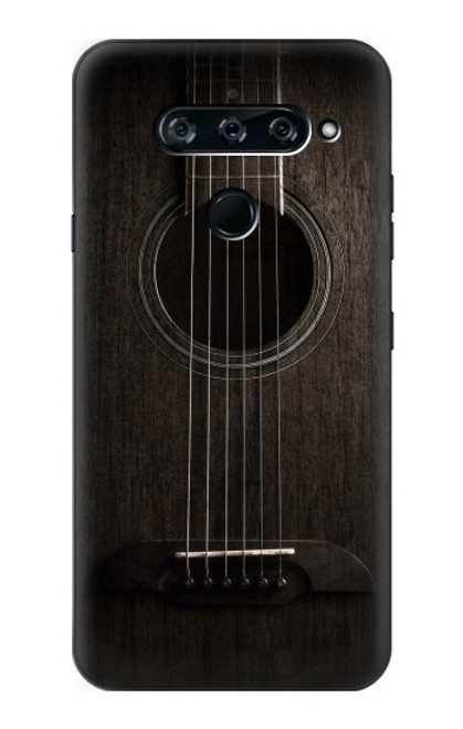 W3834 Old Woods Black Guitar Hard Case and Leather Flip Case For LG V40, LG V40 ThinQ