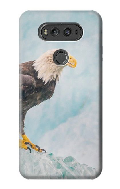 W3843 Bald Eagle On Ice Hard Case and Leather Flip Case For LG V20