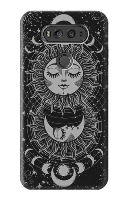 W3854 Mystical Sun Face Crescent Moon Hard Case and Leather Flip Case For LG V20