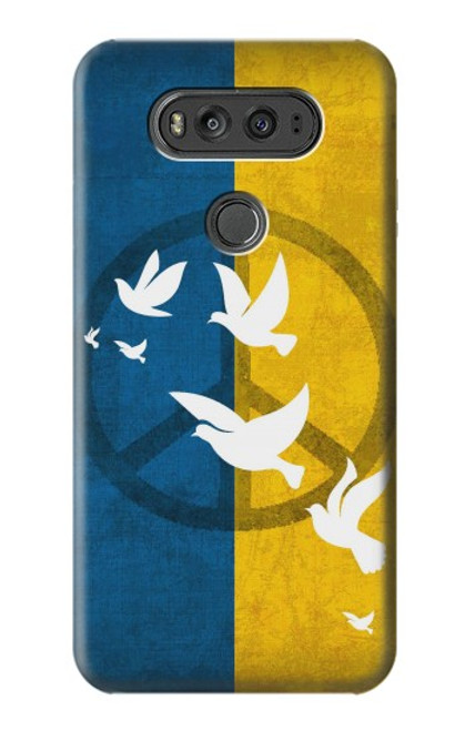 W3857 Peace Dove Ukraine Flag Hard Case and Leather Flip Case For LG V20