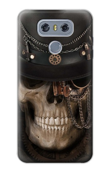 W3852 Steampunk Skull Hard Case and Leather Flip Case For LG G6