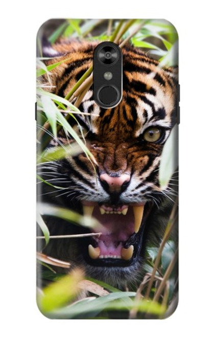 W3838 Barking Bengal Tiger Hard Case and Leather Flip Case For LG Q Stylo 4, LG Q Stylus