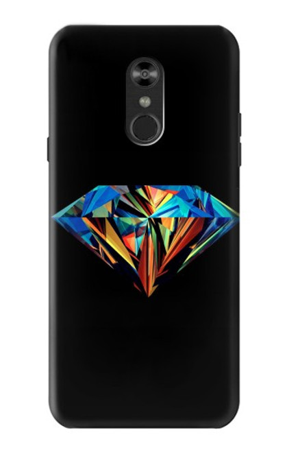 W3842 Abstract Colorful Diamond Hard Case and Leather Flip Case For LG Q Stylo 4, LG Q Stylus