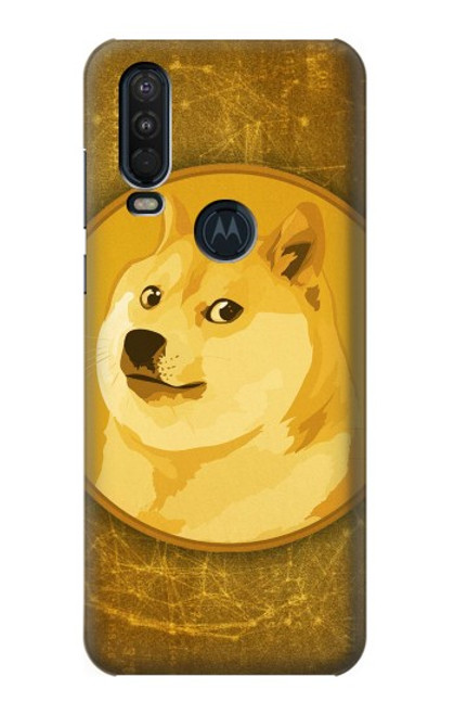 W3826 Dogecoin Shiba Hard Case and Leather Flip Case For Motorola One Action (Moto P40 Power)