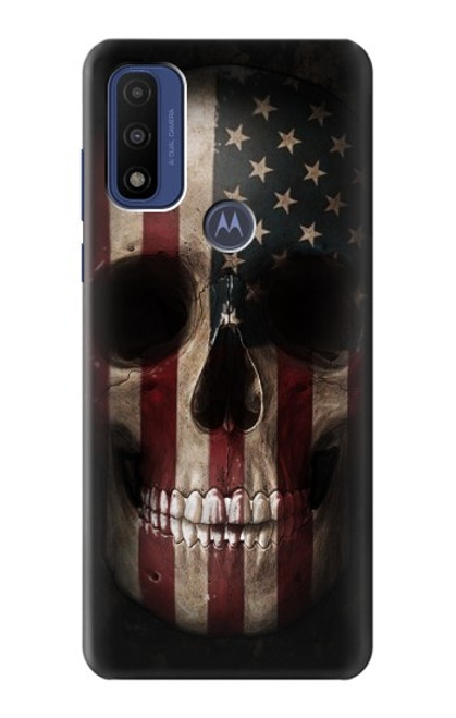 W3850 American Flag Skull Hard Case and Leather Flip Case For Motorola G Pure