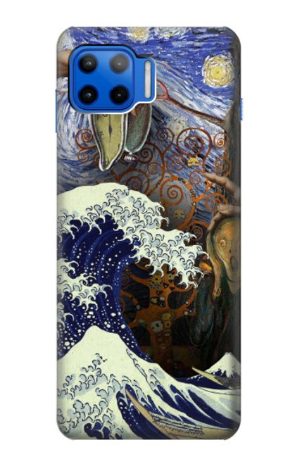 W3851 World of Art Van Gogh Hokusai Da Vinci Hard Case and Leather Flip Case For Motorola Moto G 5G Plus