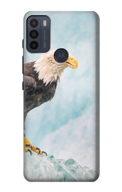 W3843 Bald Eagle On Ice Hard Case and Leather Flip Case For Motorola Moto G50