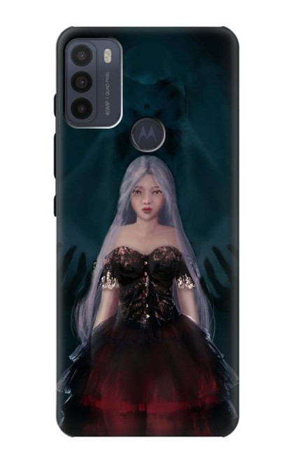 W3847 Lilith Devil Bride Gothic Girl Skull Grim Reaper Hard Case and Leather Flip Case For Motorola Moto G50