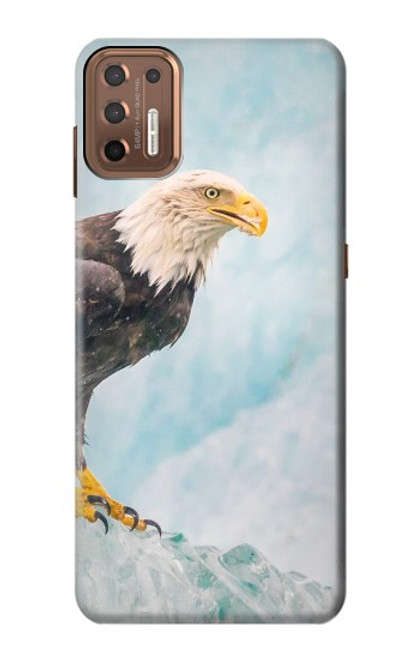 W3843 Bald Eagle On Ice Hard Case and Leather Flip Case For Motorola Moto G9 Plus