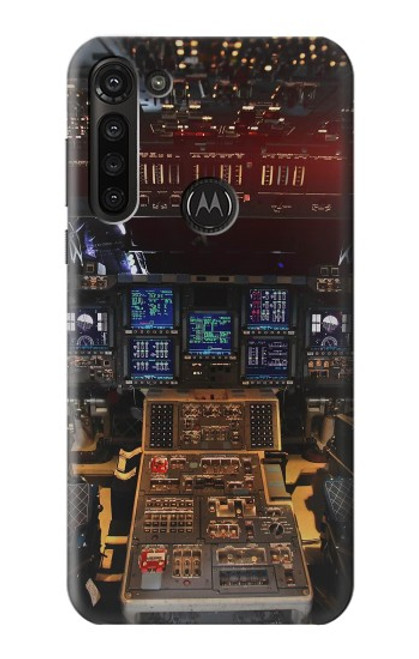 W3836 Airplane Cockpit Hard Case and Leather Flip Case For Motorola Moto G8 Power