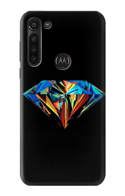 W3842 Abstract Colorful Diamond Hard Case and Leather Flip Case For Motorola Moto G8 Power