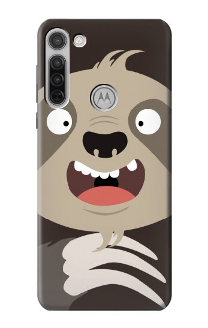 W3855 Sloth Face Cartoon Hard Case and Leather Flip Case For Motorola Moto G8