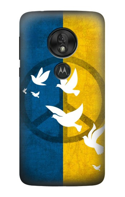 W3857 Peace Dove Ukraine Flag Hard Case and Leather Flip Case For Motorola Moto G7 Play