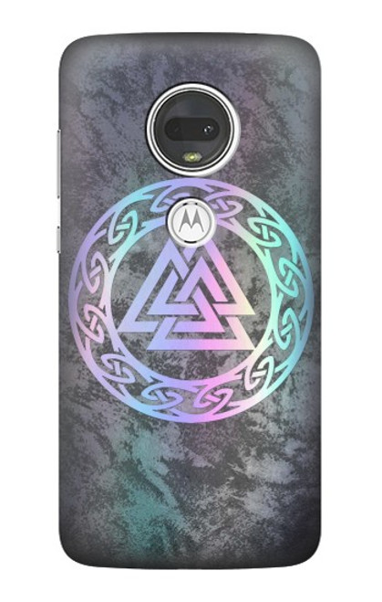 W3833 Valknut Odin Wotans Knot Hrungnir Heart Hard Case and Leather Flip Case For Motorola Moto G7, Moto G7 Plus