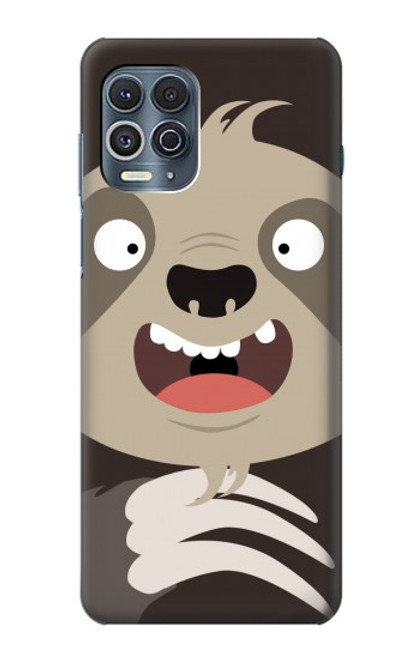 W3855 Sloth Face Cartoon Hard Case and Leather Flip Case For Motorola Edge S