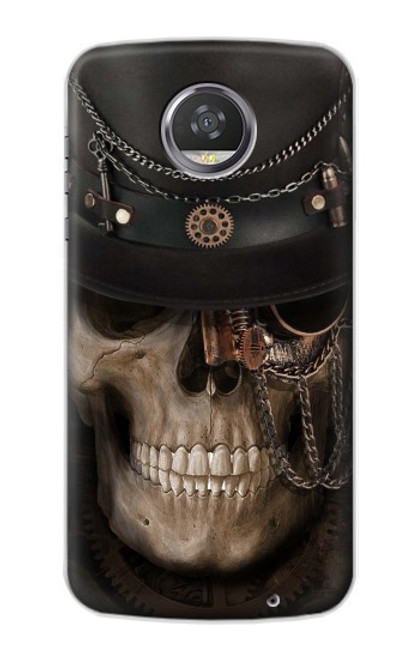 W3852 Steampunk Skull Hard Case and Leather Flip Case For Motorola Moto Z2 Play, Z2 Force