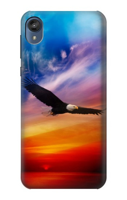 W3841 Bald Eagle Flying Colorful Sky Hard Case and Leather Flip Case For Motorola Moto E6, Moto E (6th Gen)