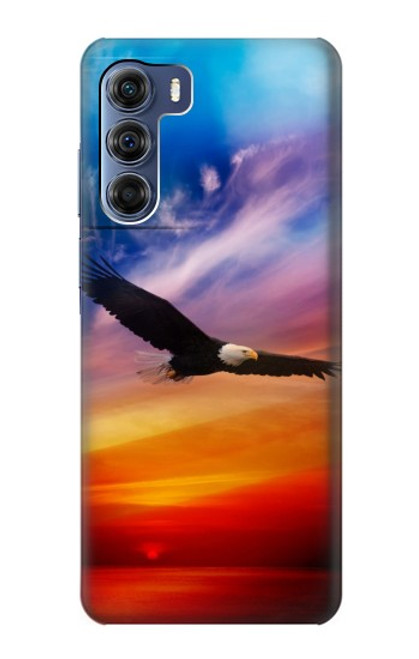 W3841 Bald Eagle Flying Colorful Sky Hard Case and Leather Flip Case For Motorola Edge S30