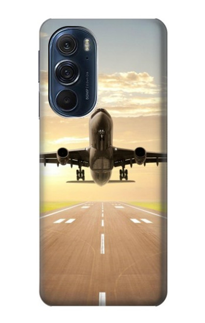 W3837 Airplane Take off Sunrise Hard Case and Leather Flip Case For Motorola Edge X30