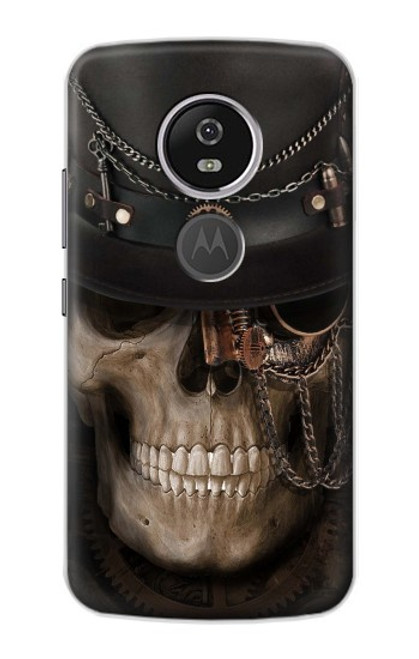 W3852 Steampunk Skull Hard Case and Leather Flip Case For Motorola Moto E5 Plus