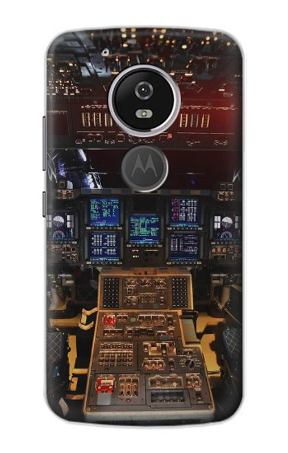 W3836 Airplane Cockpit Hard Case and Leather Flip Case For Motorola Moto G6 Play, Moto G6 Forge, Moto E5
