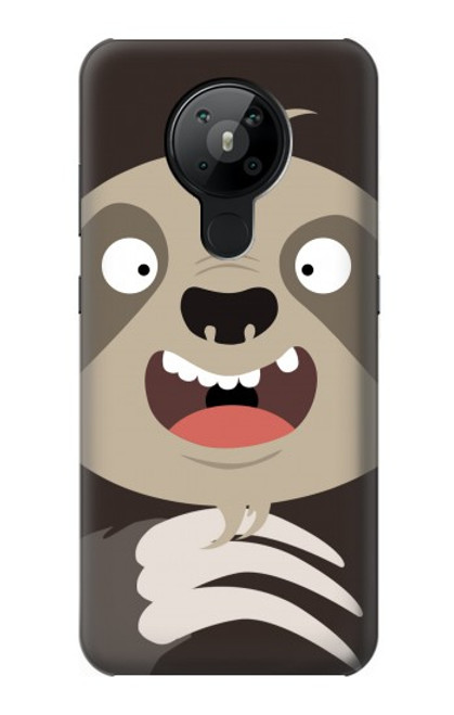 W3855 Sloth Face Cartoon Hard Case and Leather Flip Case For Nokia 5.3