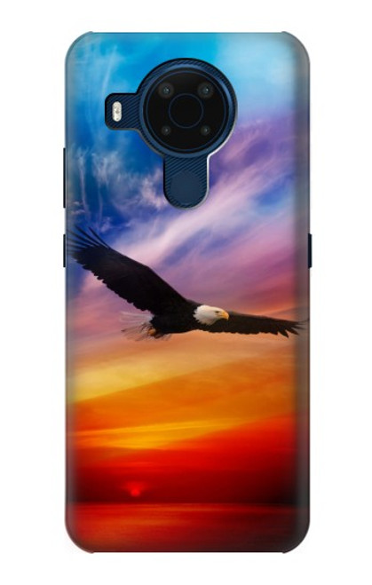 W3841 Bald Eagle Flying Colorful Sky Hard Case and Leather Flip Case For Nokia 5.4