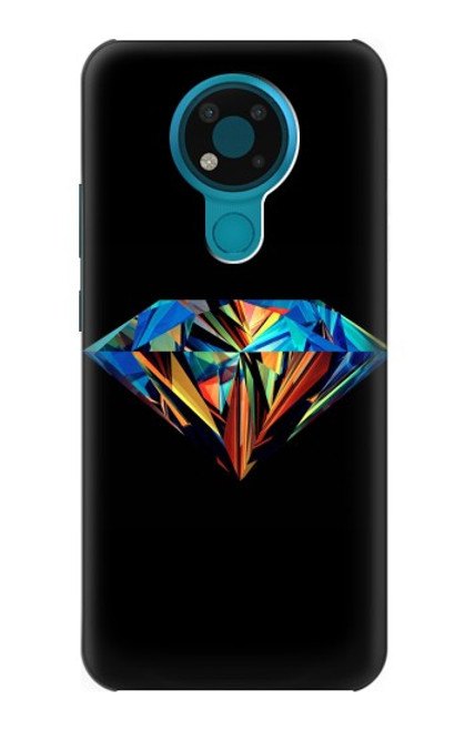 W3842 Abstract Colorful Diamond Hard Case and Leather Flip Case For Nokia 3.4