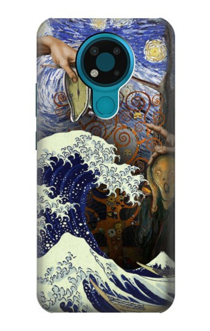 W3851 World of Art Van Gogh Hokusai Da Vinci Hard Case and Leather Flip Case For Nokia 3.4