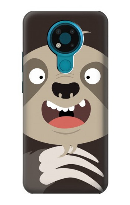 W3855 Sloth Face Cartoon Hard Case and Leather Flip Case For Nokia 3.4