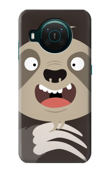 W3855 Sloth Face Cartoon Hard Case and Leather Flip Case For Nokia X10