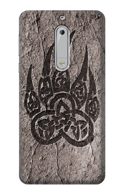 W3832 Viking Norse Bear Paw Berserkers Rock Hard Case and Leather Flip Case For Nokia 5