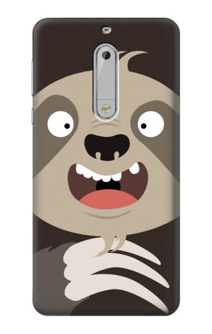 W3855 Sloth Face Cartoon Hard Case and Leather Flip Case For Nokia 5