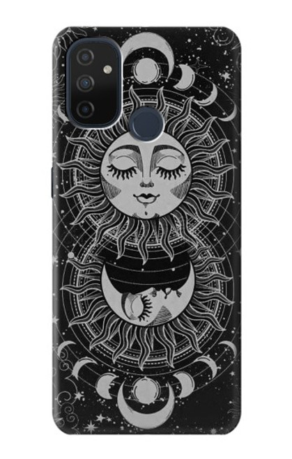 W3854 Mystical Sun Face Crescent Moon Hard Case and Leather Flip Case For OnePlus Nord N100