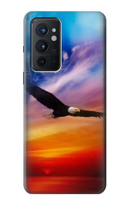 W3841 Bald Eagle Flying Colorful Sky Hard Case and Leather Flip Case For OnePlus 9RT 5G