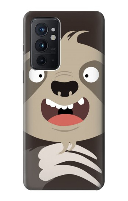 W3855 Sloth Face Cartoon Hard Case and Leather Flip Case For OnePlus 9RT 5G