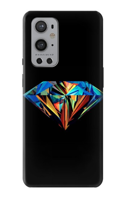 W3842 Abstract Colorful Diamond Hard Case and Leather Flip Case For OnePlus 9 Pro