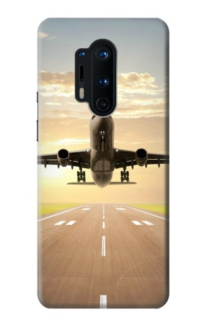 W3837 Airplane Take off Sunrise Hard Case and Leather Flip Case For OnePlus 8 Pro