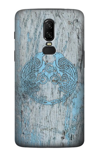 W3829 Huginn And Muninn Twin Ravens Norse Hard Case and Leather Flip Case For OnePlus 6