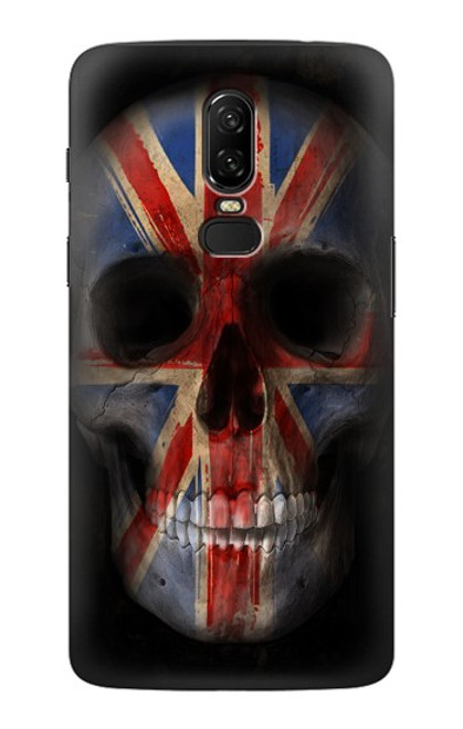 W3848 United Kingdom Flag Skull Hard Case and Leather Flip Case For OnePlus 6
