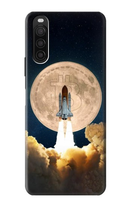 W3859 Bitcoin to the Moon Hard Case and Leather Flip Case For Sony Xperia 10 III