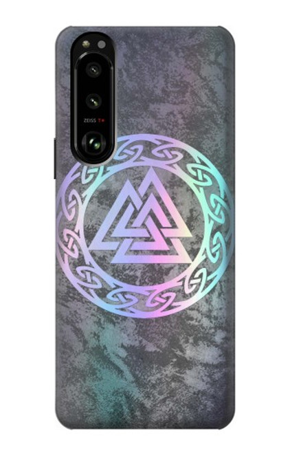 W3833 Valknut Odin Wotans Knot Hrungnir Heart Hard Case and Leather Flip Case For Sony Xperia 5 III