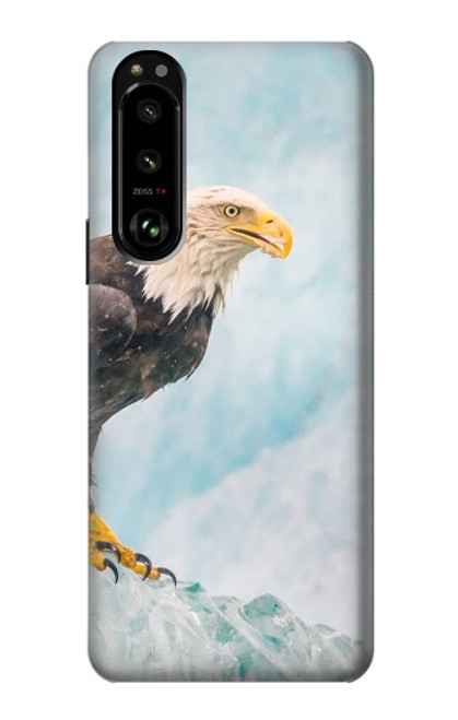 W3843 Bald Eagle On Ice Hard Case and Leather Flip Case For Sony Xperia 5 III