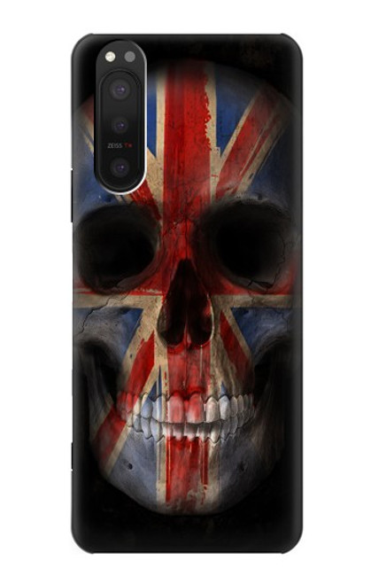 W3848 United Kingdom Flag Skull Hard Case and Leather Flip Case For Sony Xperia 5 II