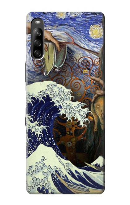 W3851 World of Art Van Gogh Hokusai Da Vinci Hard Case and Leather Flip Case For Sony Xperia L4