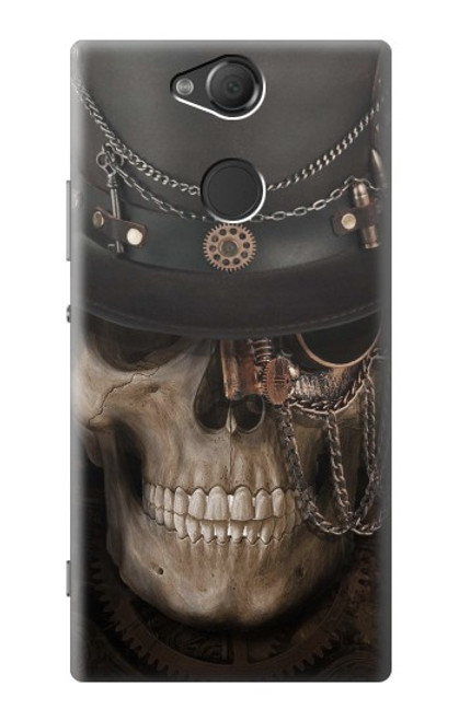 W3852 Steampunk Skull Hard Case and Leather Flip Case For Sony Xperia XA2