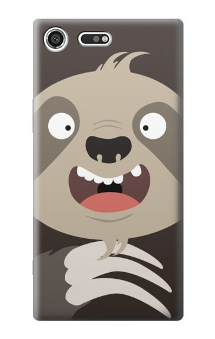 W3855 Sloth Face Cartoon Hard Case and Leather Flip Case For Sony Xperia XZ Premium