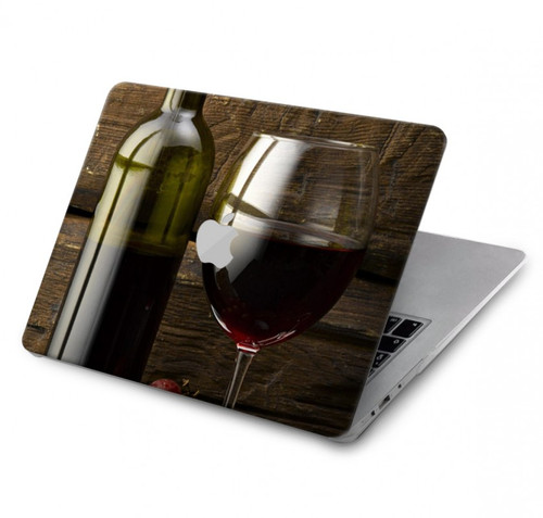 W1316 Grapes Bottle and Glass of Red Wine Hard Case Cover For MacBook Pro 14 M1,M2,M3 (2021,2023) - A2442, A2779, A2992, A2918